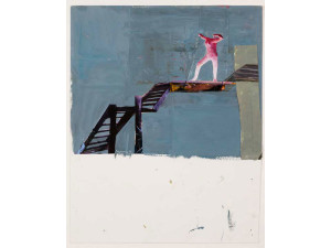 “Stairwell” - mixed media on paper, 70x50 cms, Highlanes Gallery Drogheda