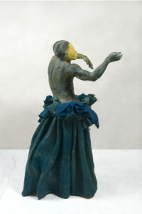 Royal Academy London, Annual Exhibition. Invited artist. - 'Revisitation of original sculpture in wood made in 1998' 2017, cast-aluminium, blue-dyed-sackcloth, sackcloth, paint